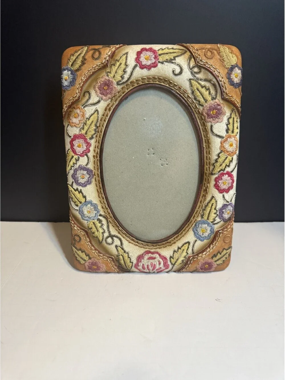 Wood Fabric Look Floral Flowers Country Farm Cottage Core Photo Frame 6x8 4x6